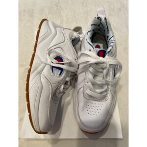 CHAMPION 93 Eighteen Bic C Leather Sneakers Low Top Lace Up Shoes 3.5Y Youth